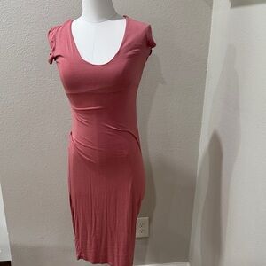 See You Monday Pink Casual Midi Dress